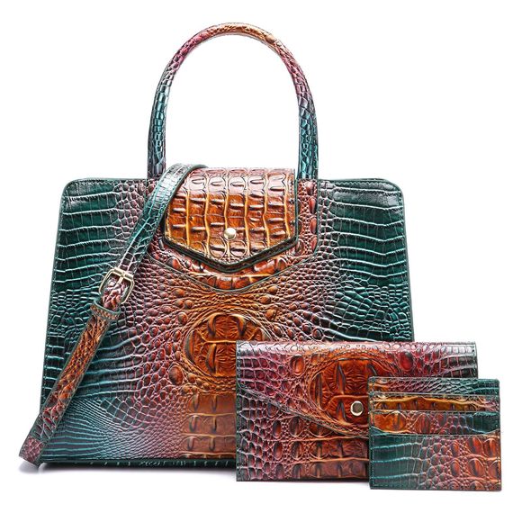 Mаkсr Јоасbv Handbags - Embossed Pattern Satchel Handbags Wallet 3 Pcs Set Crossbody Tote Top C ^-^